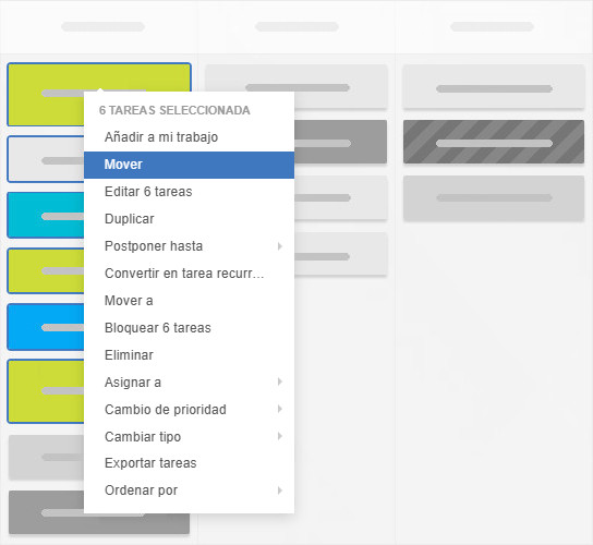Mover las tarejas seleccionadas