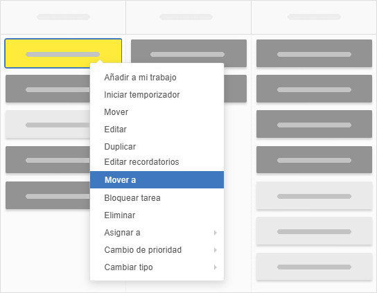 Mover una tarea con la opción Mover a