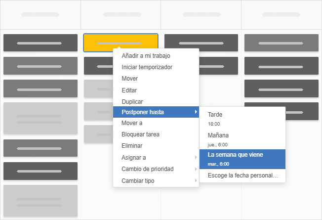 Posponer una tarea para más adelante