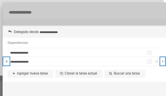 Reordenar o cancelar dependencias