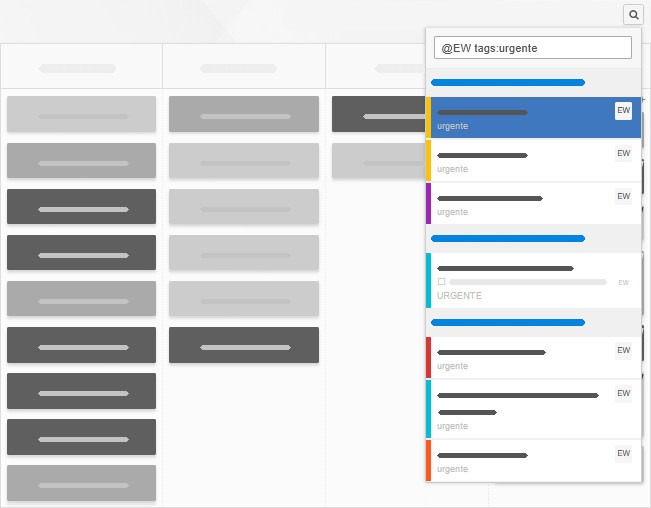 Resultados de búsqueda por tarea y etiquetas