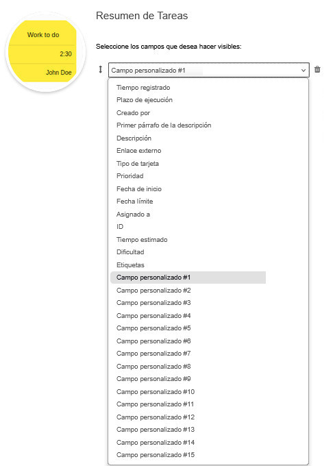 Configuración de la extensión Resumen de Tareas