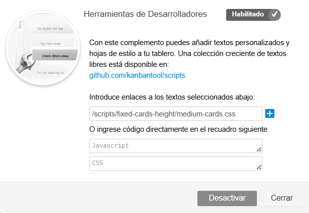 Añadir el script Altura Fija de la Tarjeta a las Herramientas de desarrolladores