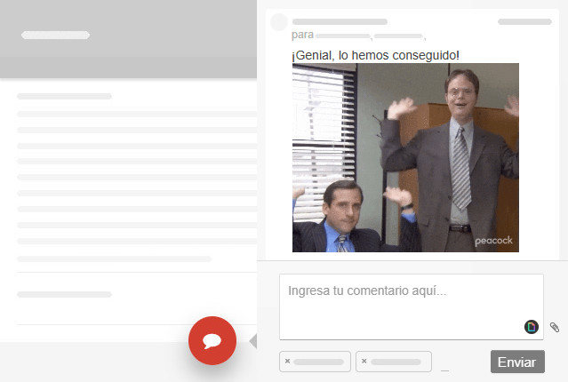 Un GIF en el comentario de una tarea de Kanban Tool