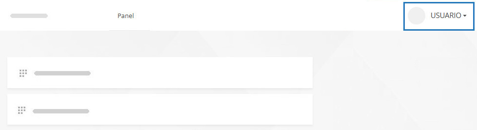 Contenido del panel para un usuario habitual