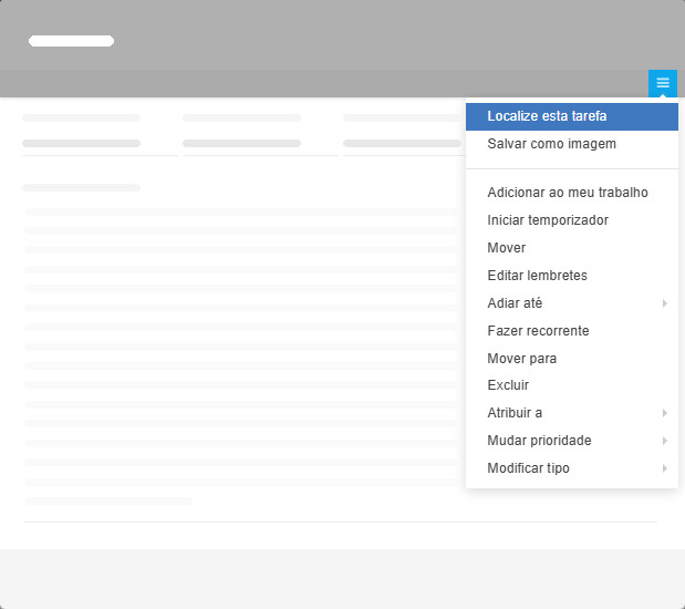 A opção de menu Localizar esta tarefa A opção de menu Localizar esta tarefa
