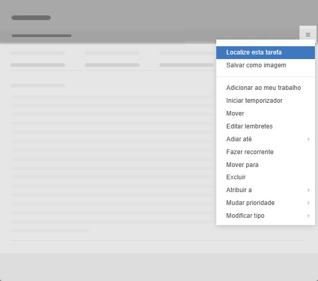 A opção de menu Localizar esta tarefa