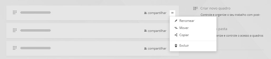 Opções do menu Mais de um quadro
