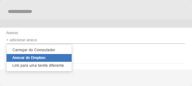 Anexos do Dropbox Anexos de armazenamento de arquivos do Dropbox