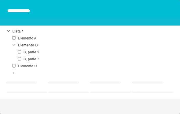 Exemplo de elementos de lista em vários níveis