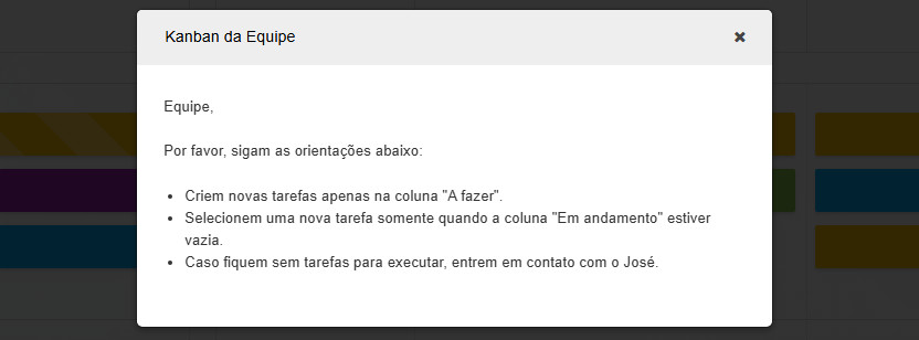 Exemplo de complemento Descrição do Quadro