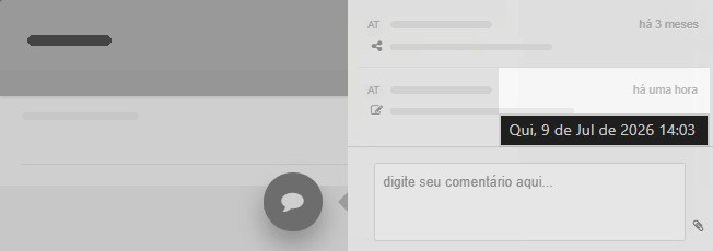 Exibir a data e a hora completas de um registro de modificação de cartão