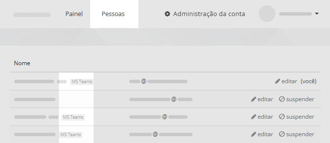 Identificar usuários integrados ao MS Teams Identificar usuários integrados ao MS Teams