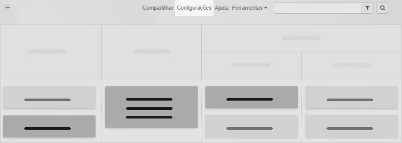 Localização das configurações do quadro