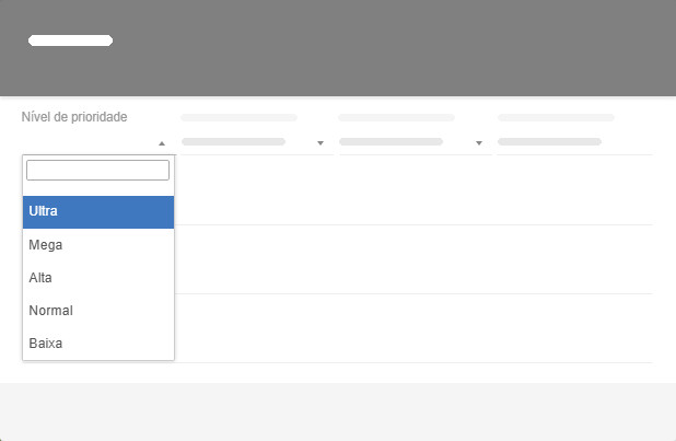 Níveis de prioridade personalizados Um campo de prioridade personalizado na ferramenta Kanban
