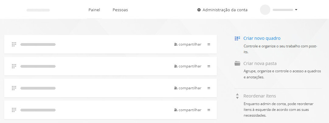 O link Criar novo quadro