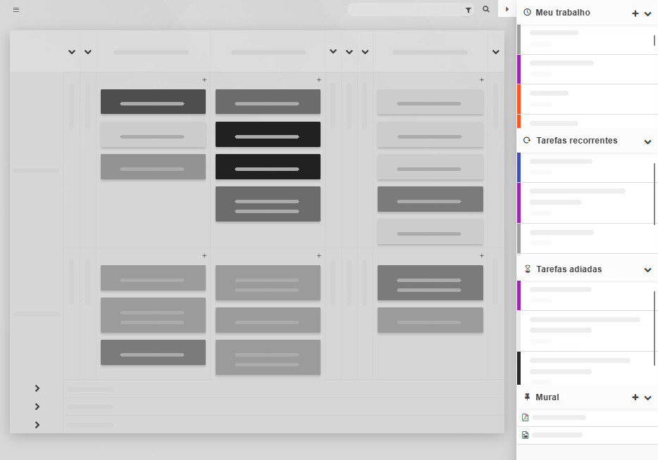 Painel lateral do Kanban Tool