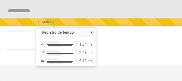 Registro de tempo dentro de um cartão