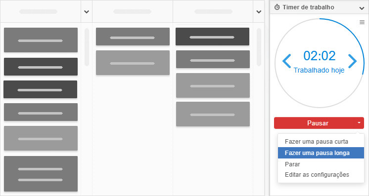 Como pausar manualmente o Timer de Trabalho
