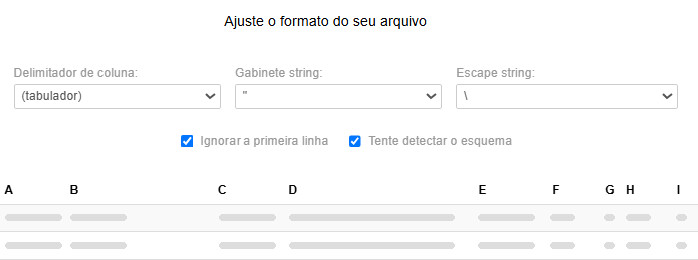Importar tarefas - ajustar o formato Importar tarefas - ajustar o formato