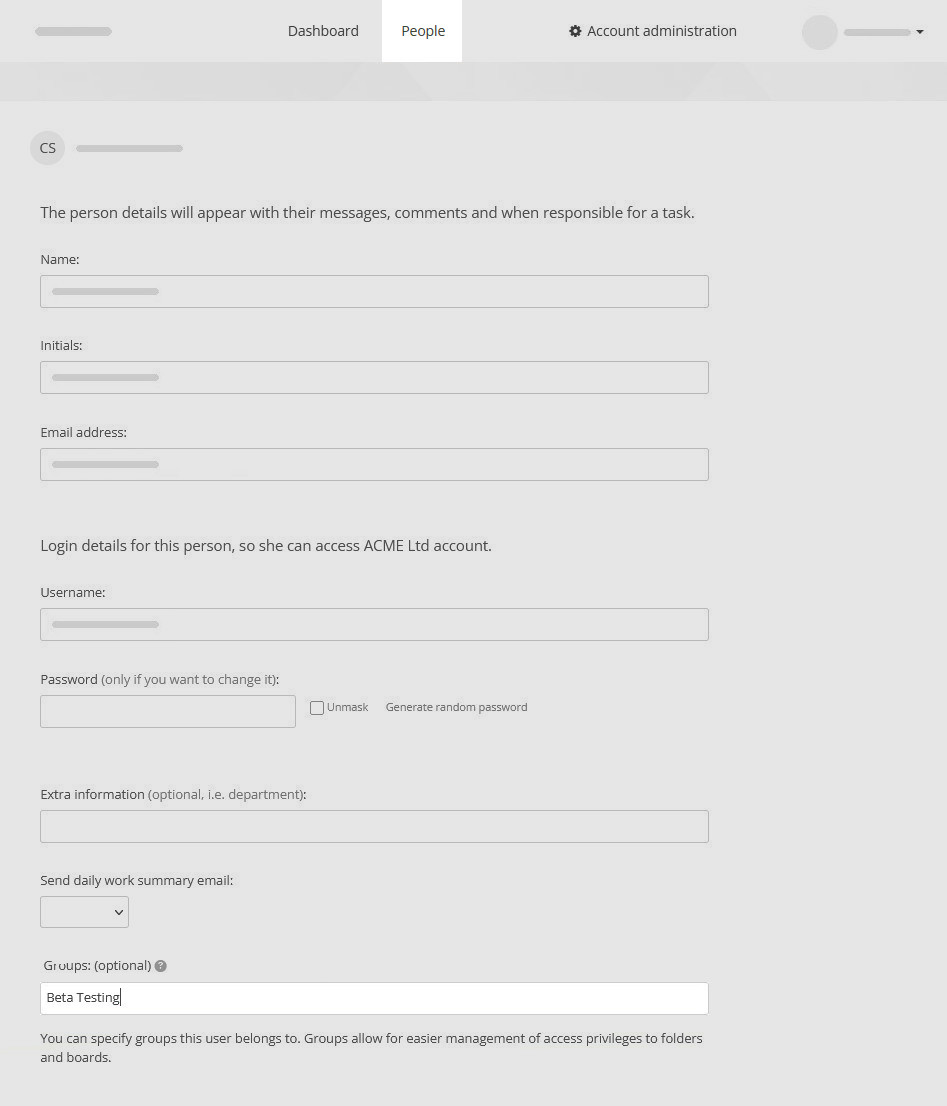 Creating a new user group