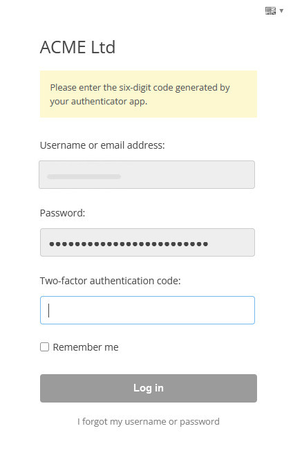 Logging in with two-factor authenitcation