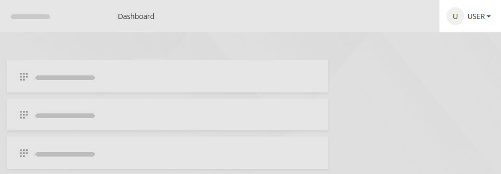 Regular user dashboard Dashboard contents for a regular user