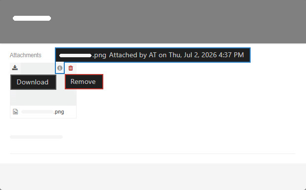 Attachment details download and removal Attachment details download and removal