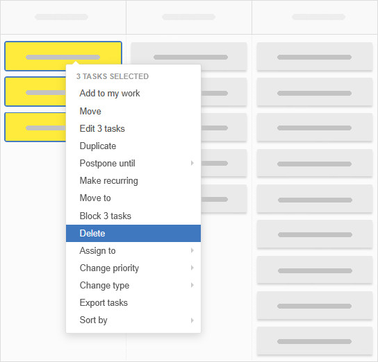 Deleting all tasks with multiple selection