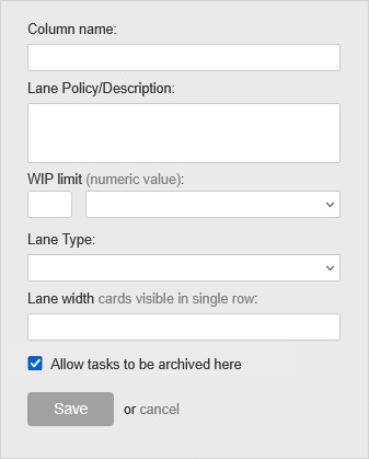 Enabling a task archive in a column