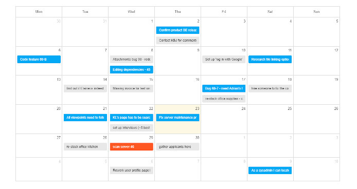 Is there a calendar view in Kanban Tool?