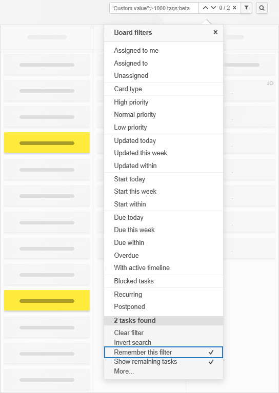 Saving custom board filters to automatically apply upon entering the board