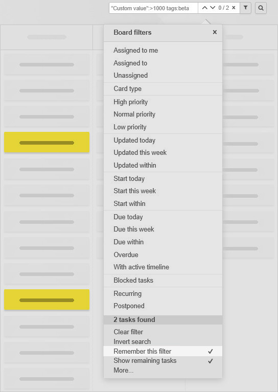 Saving custom board filters to automatically apply upon entering the board