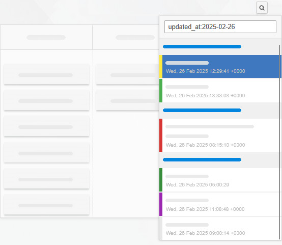 Searching for tasks updated on a set date