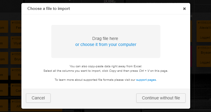 Import Tasks - Options