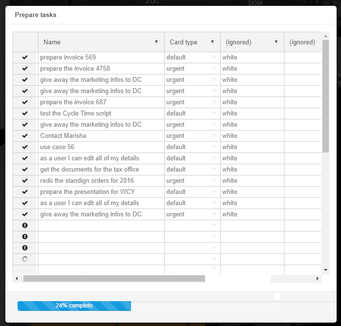 Import Tasks - Uploading and errors