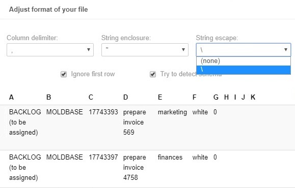 Import Tasks - Adjust Format