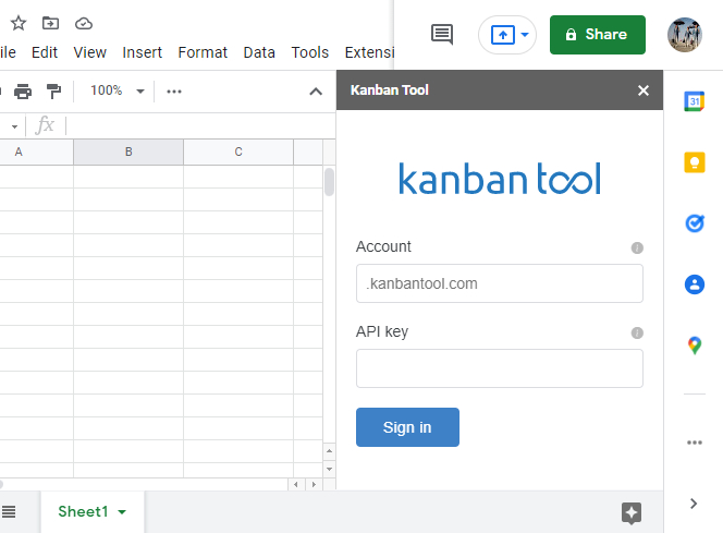 Log in to Kanban Tool with API token