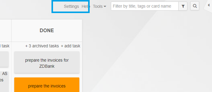 How to edit a board - Settings
