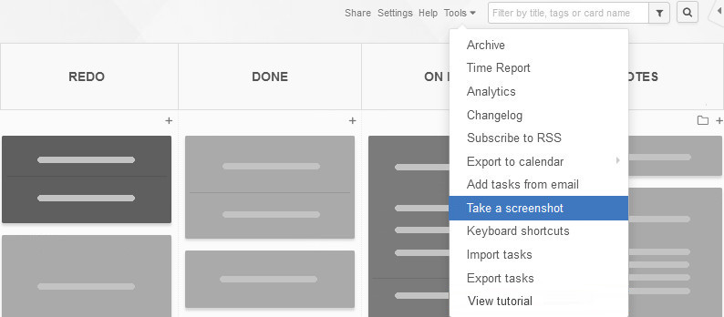 Print Kanban by taking a screenshot