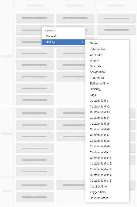 Sort Cards in a Column