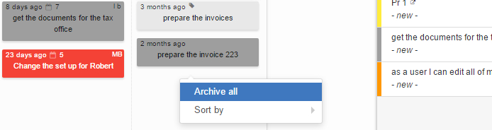 Archive all tasks on Kanban board