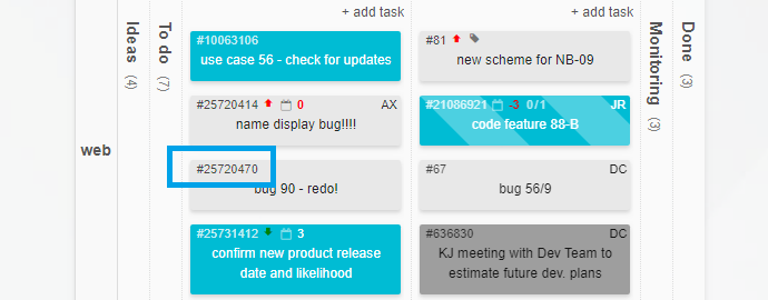 Can I show task ID on closed cards?