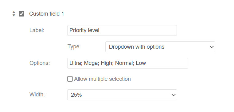 Kanban Card Custom Priority Field