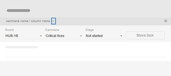 Editing Kanban Tool tasks — card location menu