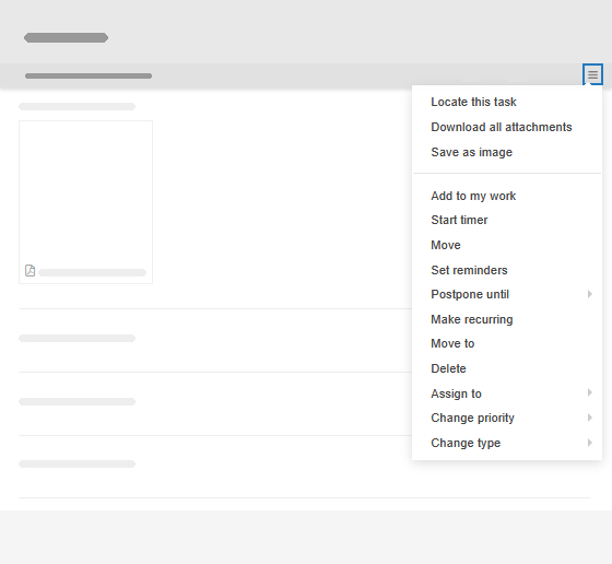 Editing Kanban Tool tasks — in-card menu
