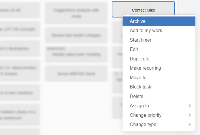 How to archive tasks on a Kanban board