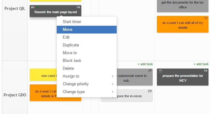 Move Kanban card