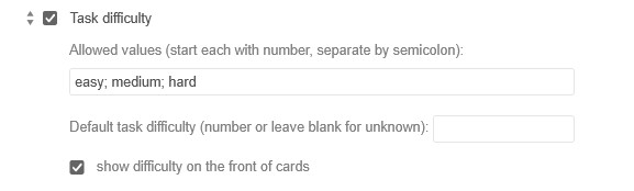 Task Difficulty options lacking numbers