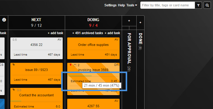 Time Estimate and Recorded Time
